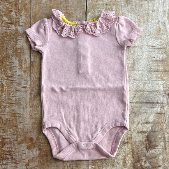 Baby Boden Other - Mini Boden Pink Ruffled Collar Onesie 3-6m